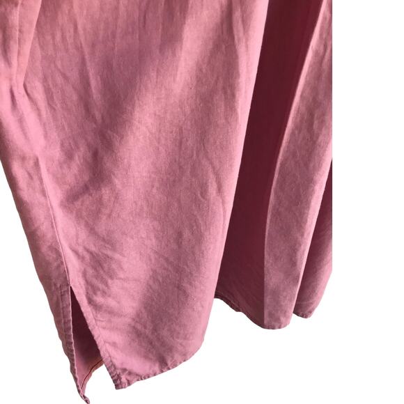 Ellos Rose Colored Linen Blend Summer Button Up Top size 26/28 - Picture 5 of 8